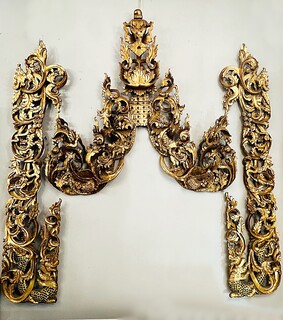 Group Of 3 Temple Panels, 19th.c, Burma 