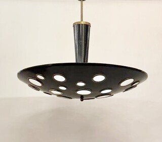 Italian Suspension Lamp By Lumen Milano, 1950 