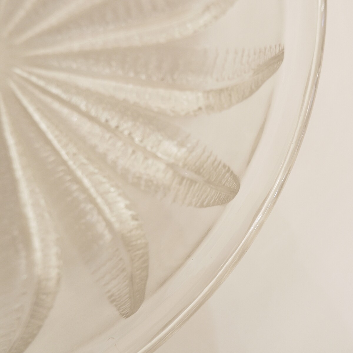 Lalique French Crystal Dish with Leaves Design