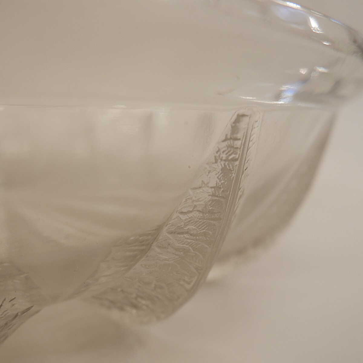 Lalique French Crystal Dish with Leaves Design