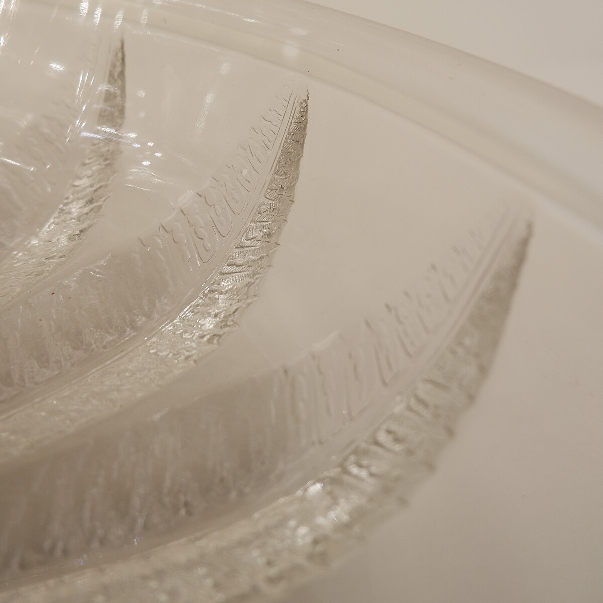 Lalique French Crystal Dish with Leaves Design