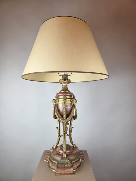 Lamp base in marble and gilt bronze, Napoleon III period