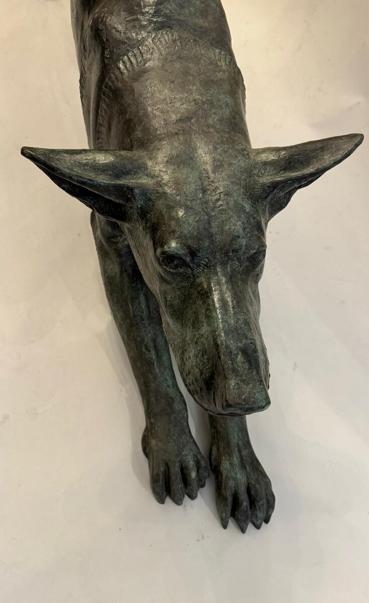 Large Bronze Dog, Signed Talmar 1954 