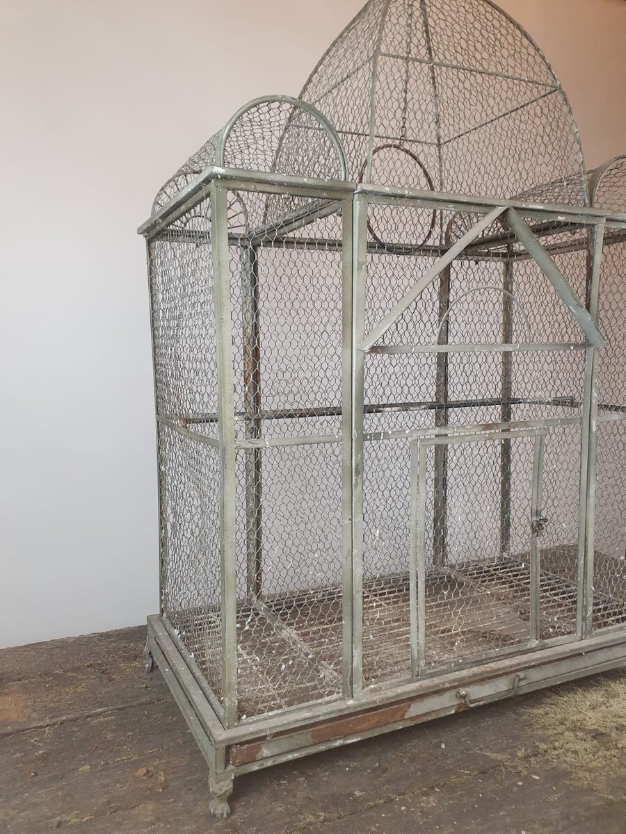 Large metal birdcage, late 19th century