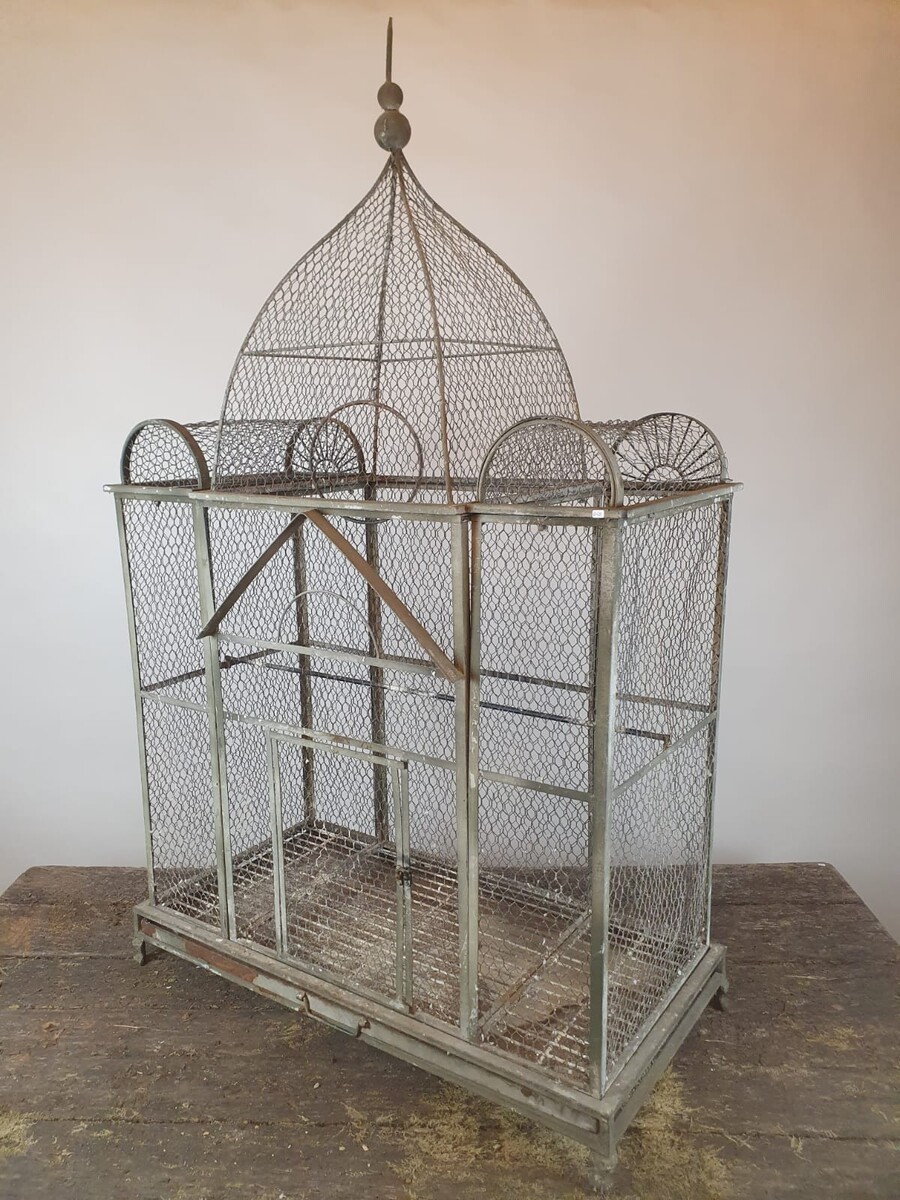 Large metal birdcage, late 19th century