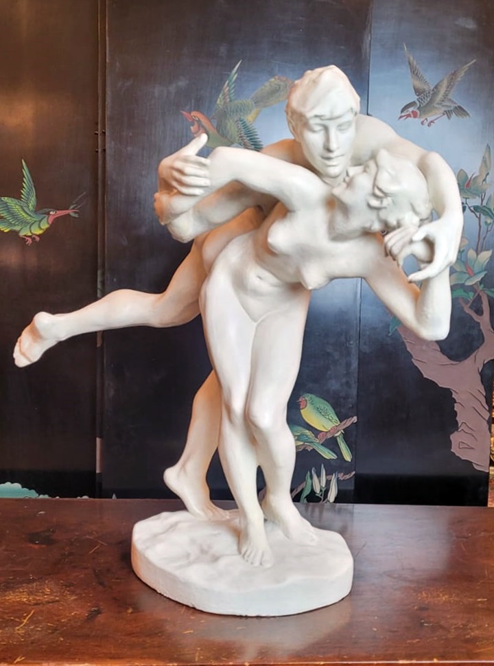 large plaster sculpture - the kiss - Jef Lambeau?