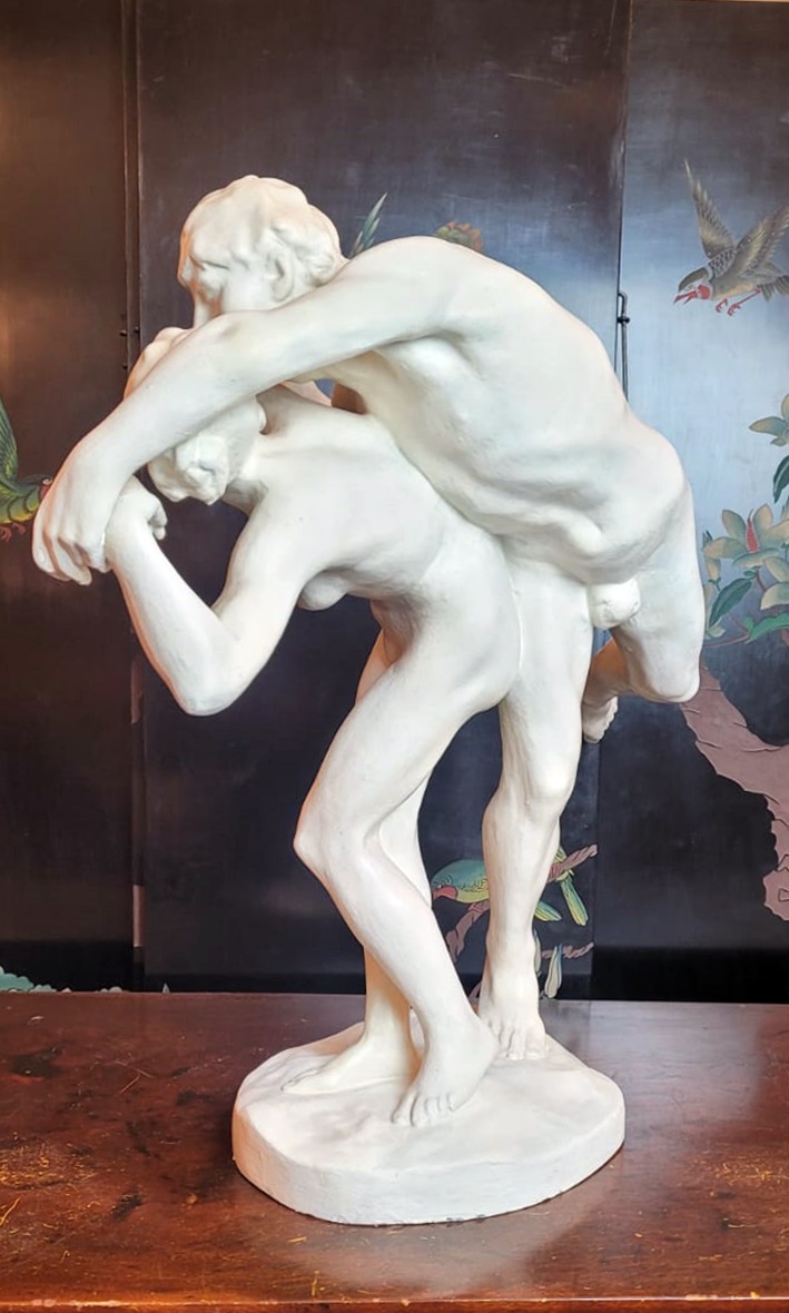 large plaster sculpture - the kiss - Jef Lambeau?