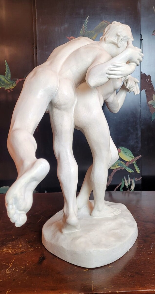 large plaster sculpture - the kiss - Jef Lambeau?