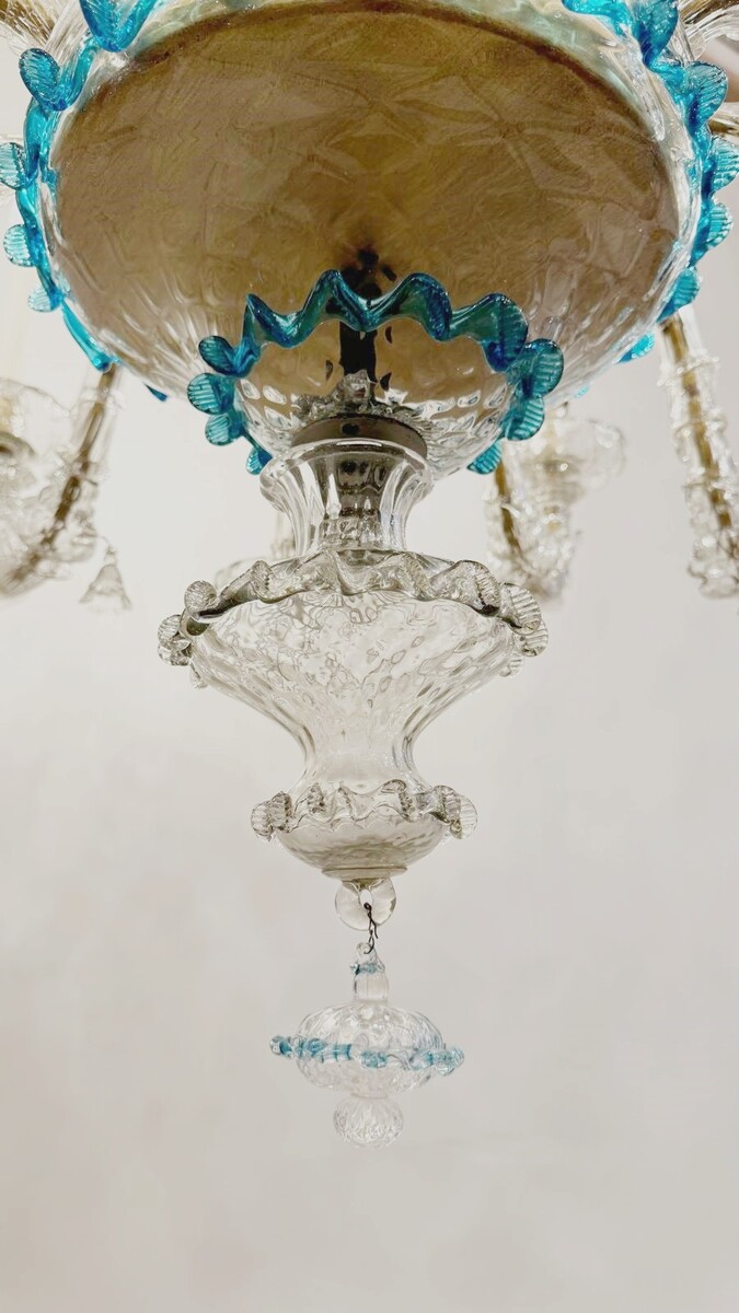 Large rezzonico chandelier in multicolor Murano glass - 18 arms of light