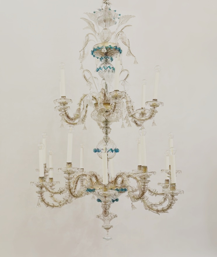 Large rezzonico chandelier in multicolor Murano glass - 18 arms of light