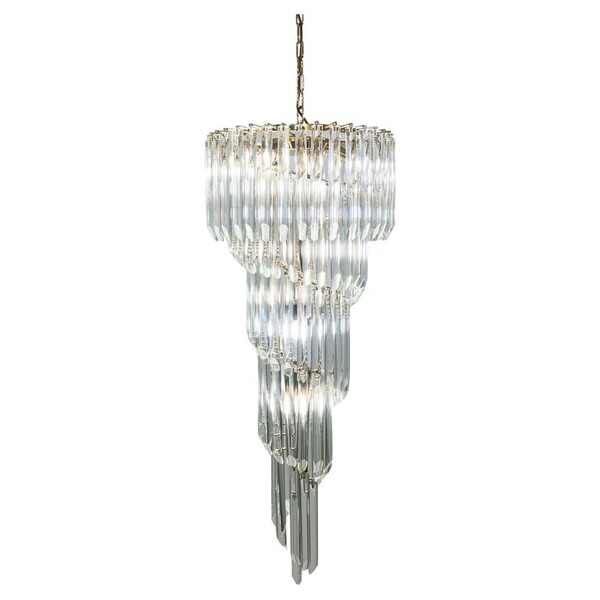 Large Waterfall Murano Glass Chandelie, 1970s