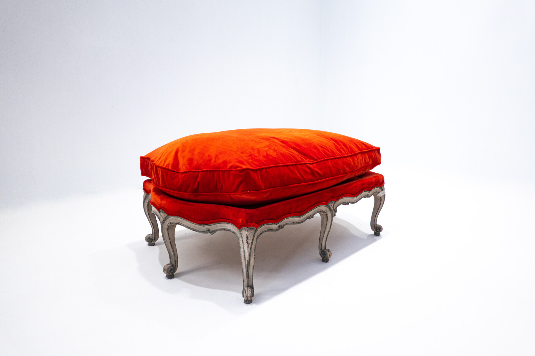 Louis XV Style Bench, Red Velvet, Belgium