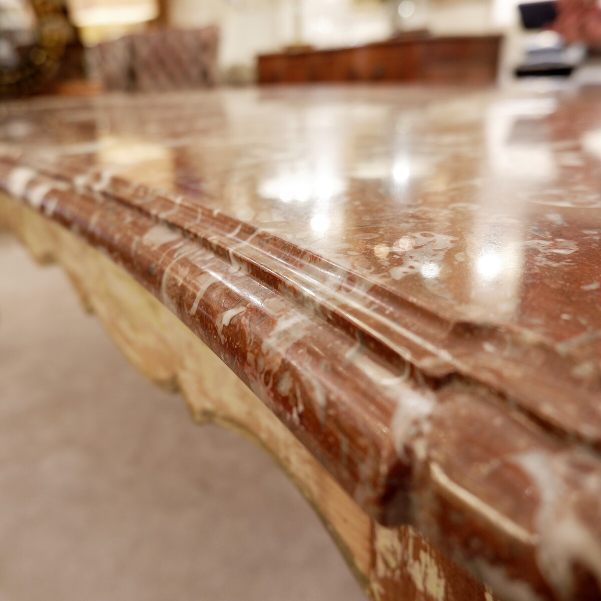 Louis XV style dining table with marble 