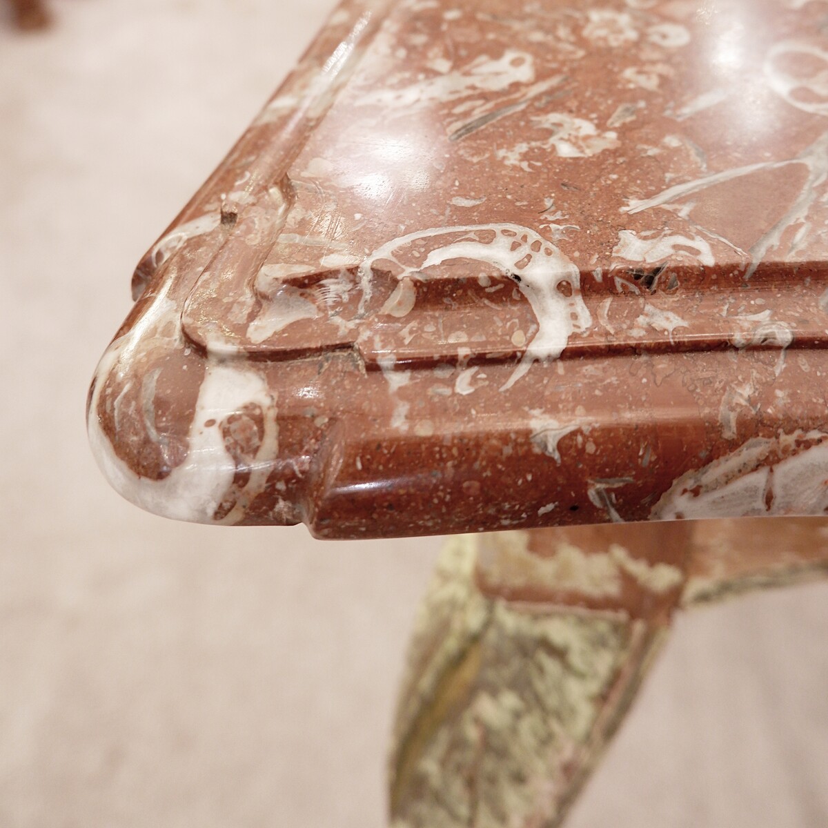 Louis XV style dining table with marble 