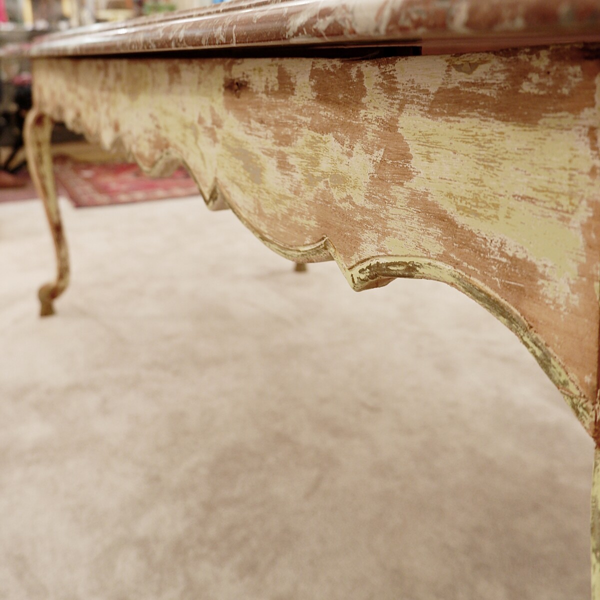 Louis XV style dining table with marble 