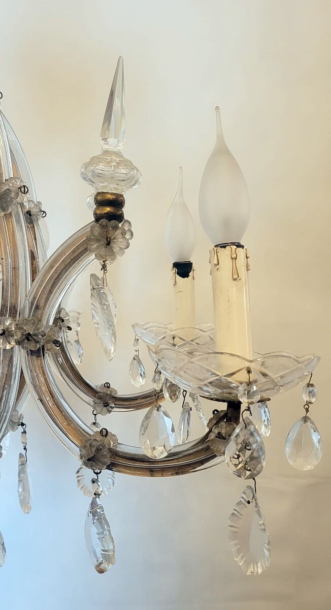 Marie Thérèse cage chandelier - 8 light arms - 9 lamps Height with chain: 105 cm