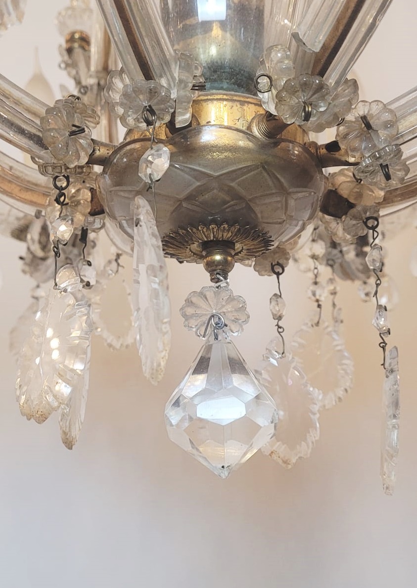 Marie Thérèse cage chandelier - 8 light arms - 9 lamps Height with chain: 105 cm