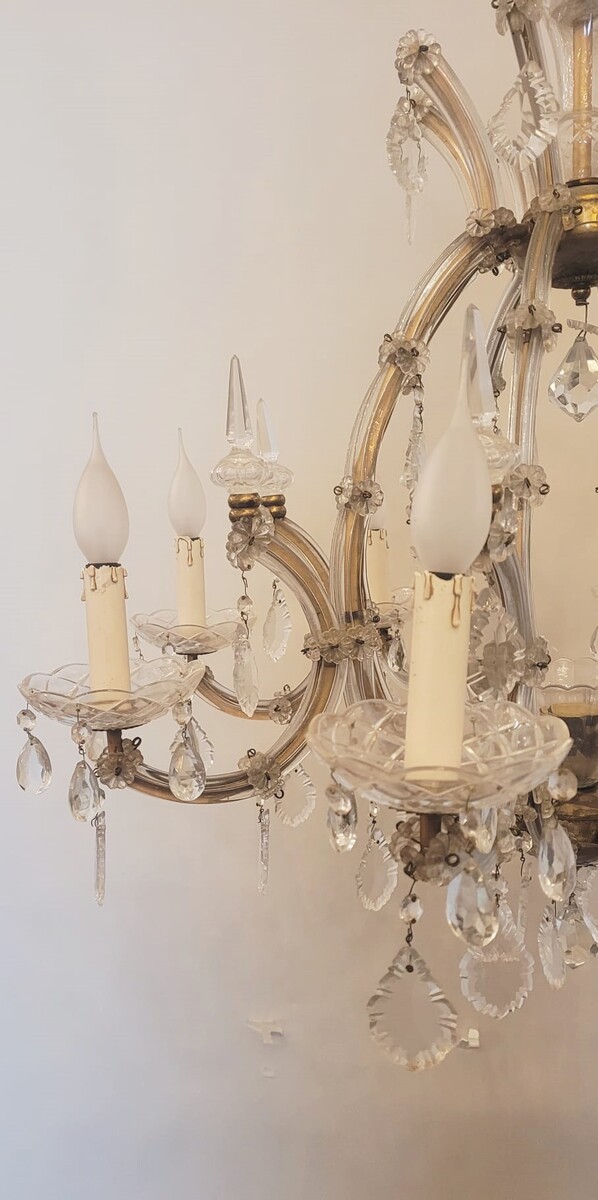 Marie Thérèse cage chandelier - 8 light arms - 9 lamps Height with chain: 105 cm