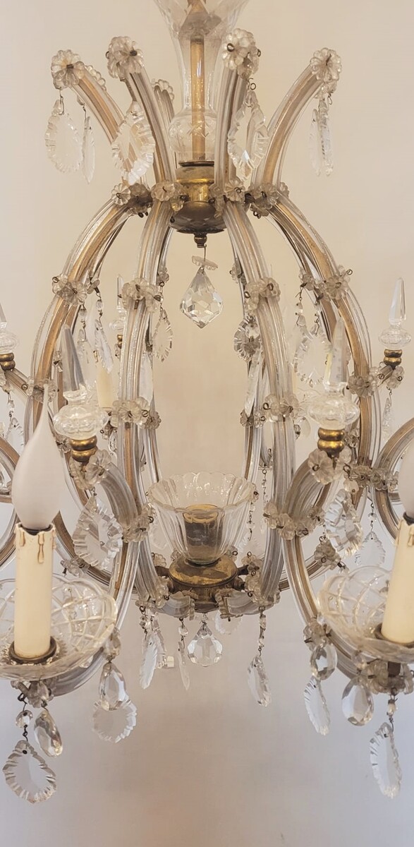 Marie Thérèse cage chandelier - 8 light arms - 9 lamps Height with chain: 105 cm