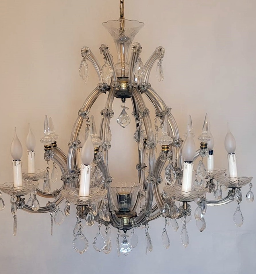 Marie Thérèse cage chandelier - 8 light arms - 9 lamps Height with chain: 105 cm