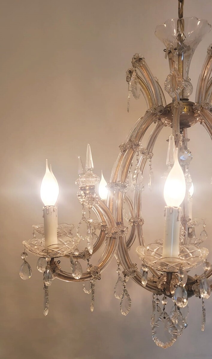 Marie Thérèse cage chandelier - 8 light arms - 9 lamps Height with chain: 105 cm