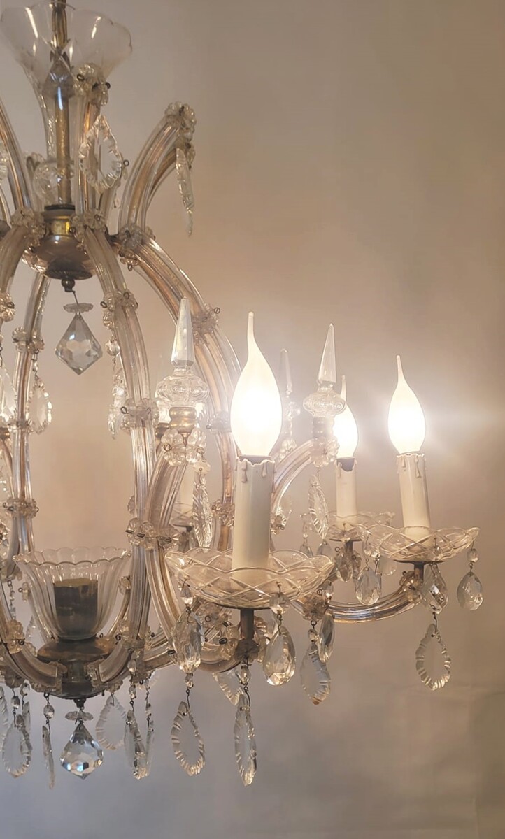 Marie Thérèse cage chandelier - 8 light arms - 9 lamps Height with chain: 105 cm