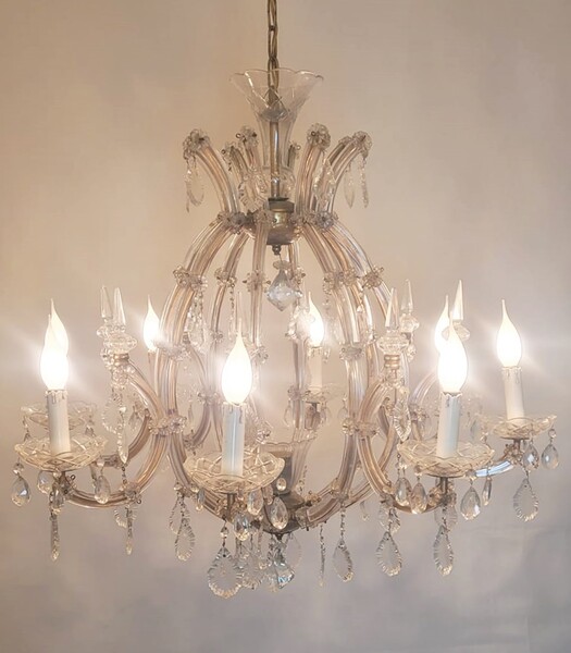 Marie Thérèse cage chandelier - 8 light arms - 9 lamps Height with chain: 105 cm