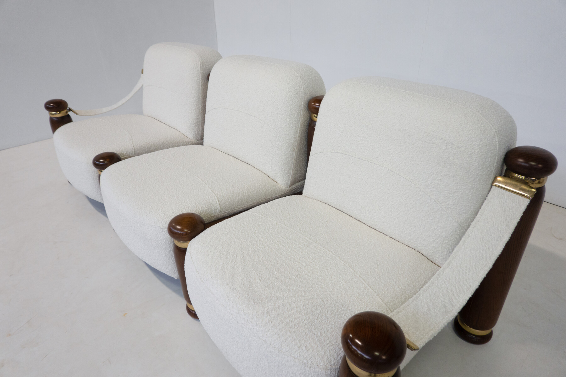 Mid-Century Modern Three-Seater Sofa, Italy, 1970s -New Upholstery