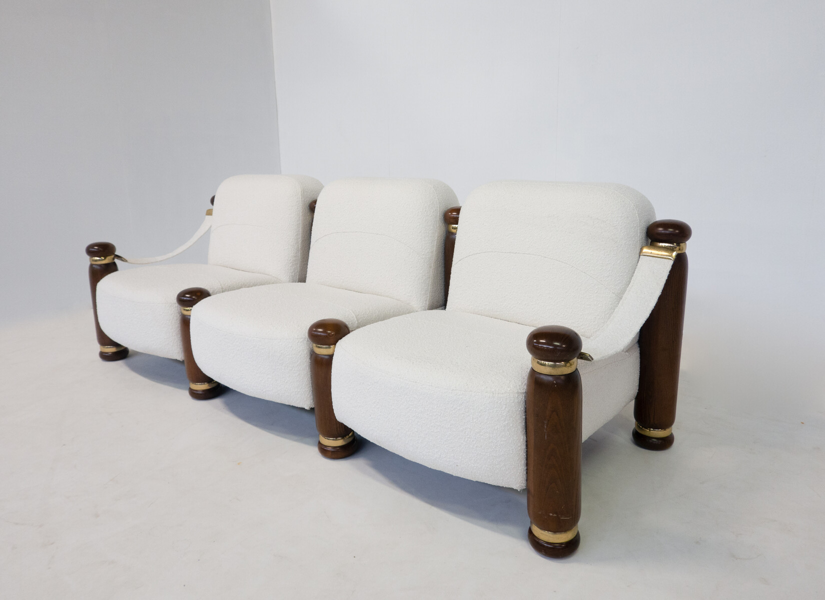 Mid-Century Modern Three-Seater Sofa, Italy, 1970s -New Upholstery