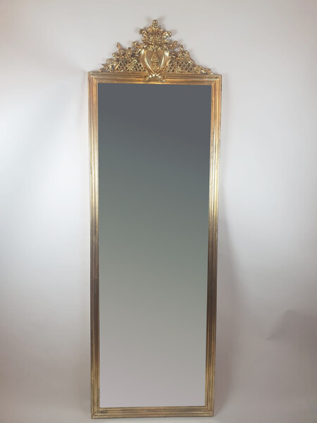 Mirror between two in gilded wood, 19th