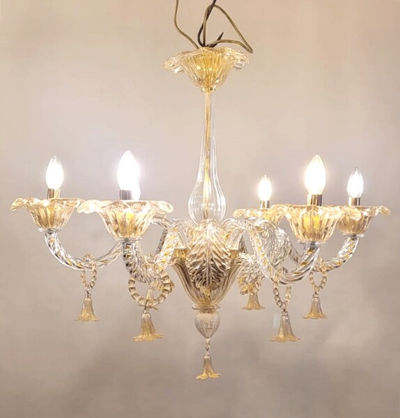 Murano glass chandelier - 6 arms of light