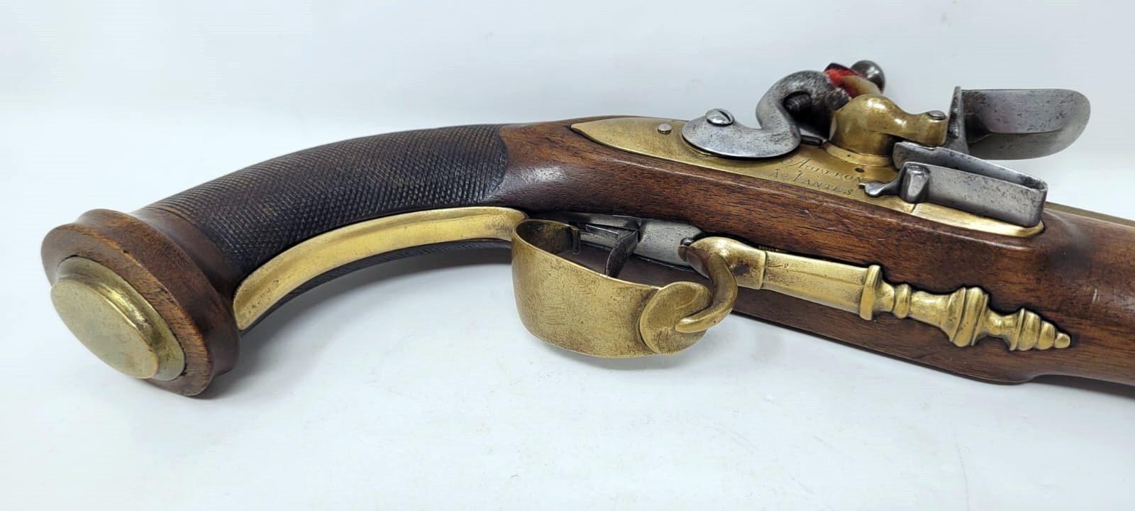 naval officer's pistol - 1st Empire - lock signed Auberon in Nantes