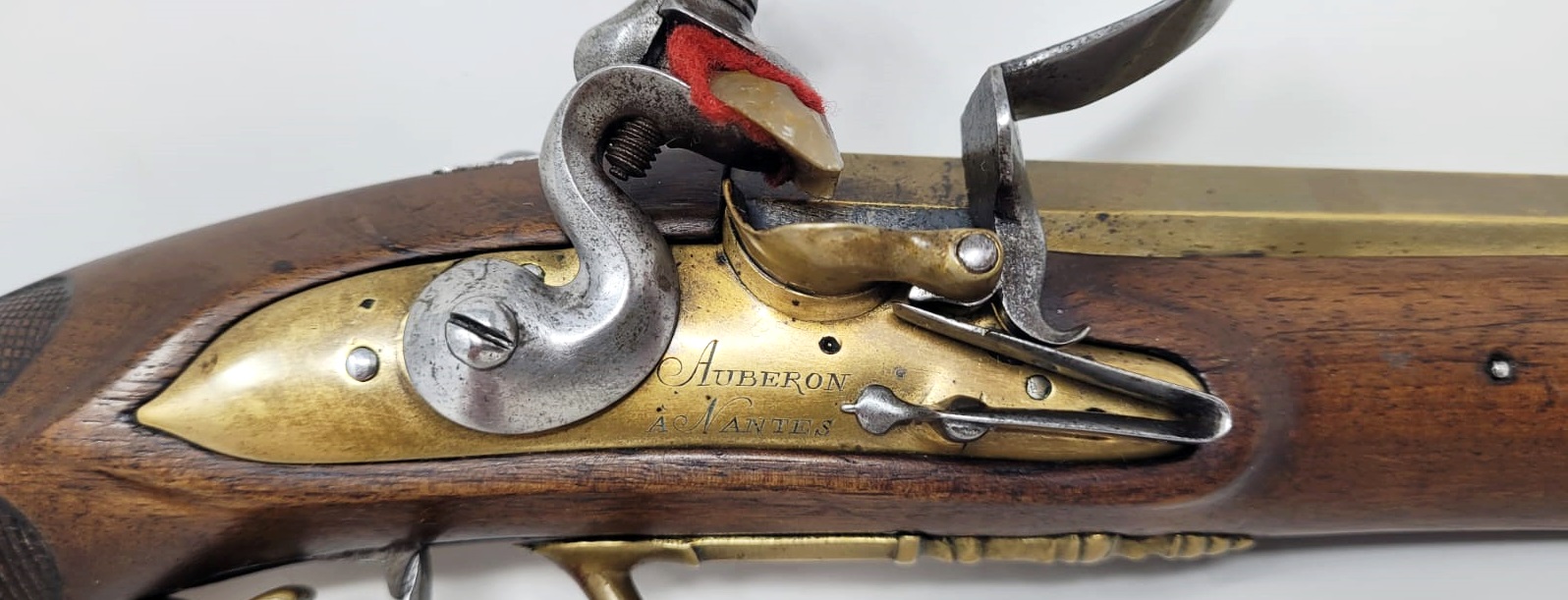 naval officer's pistol - 1st Empire - lock signed Auberon in Nantes