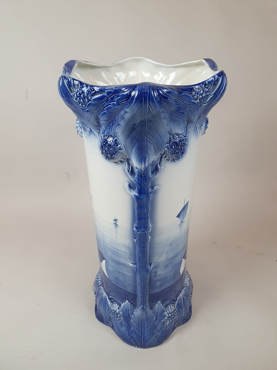 Nimy earthenware umbrella stand, circa 1900