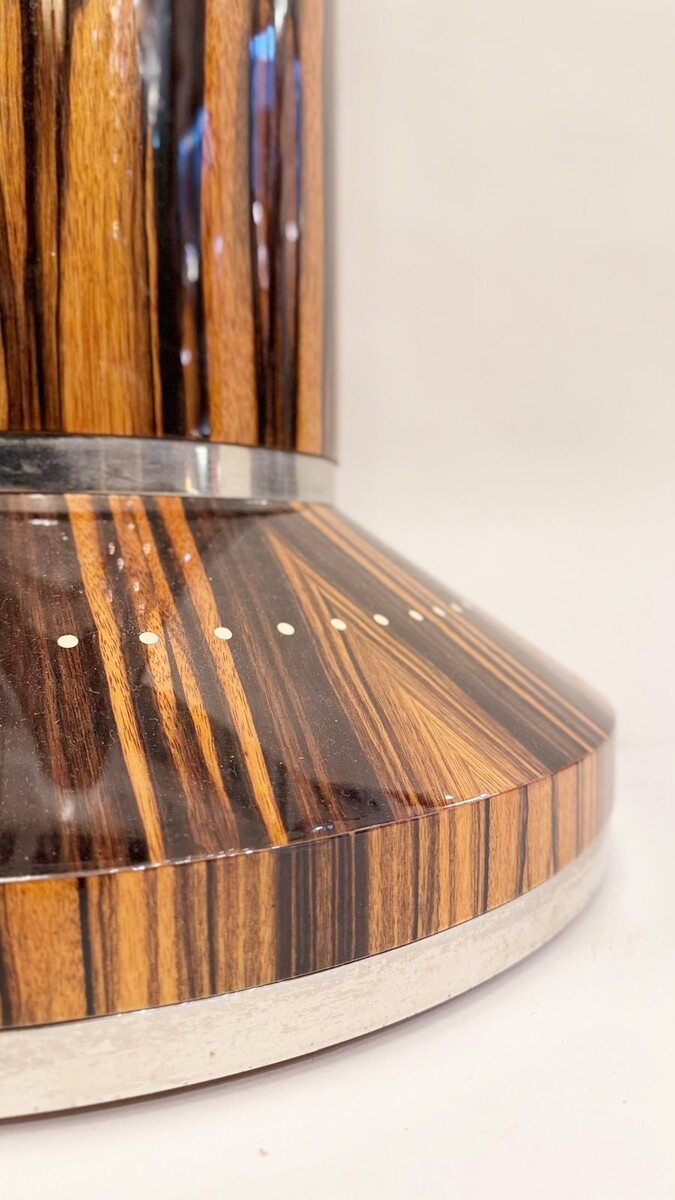 Pair Of Art Deco Style Floor Lamps In Macassar Ebony. 