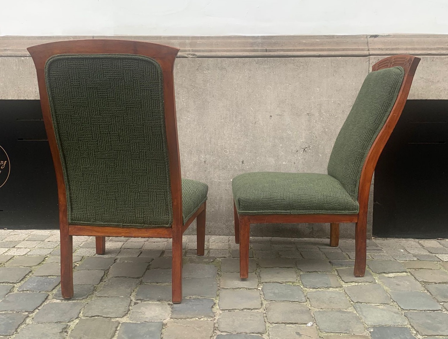 Pair of art nouveau low chairs