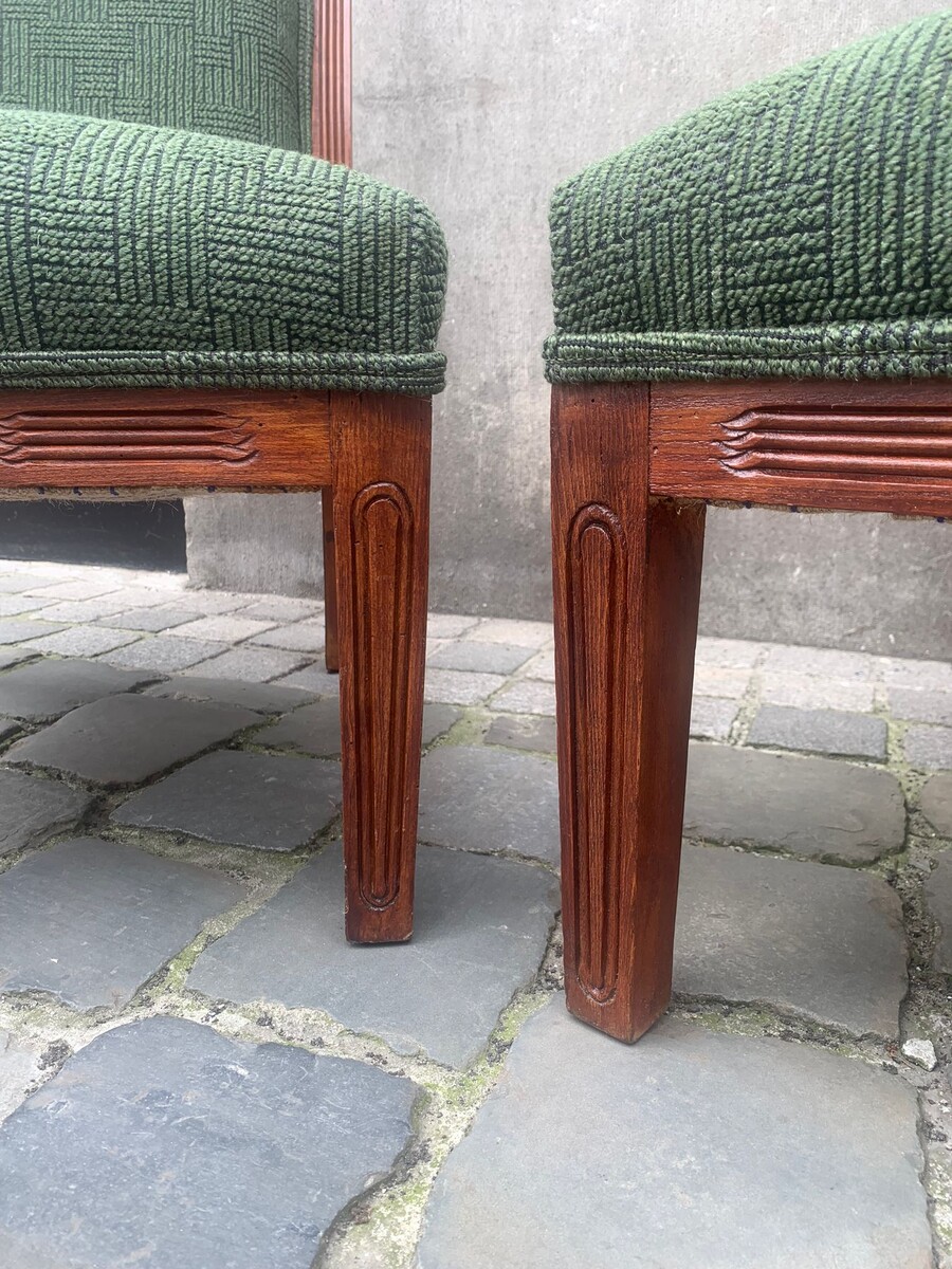 Pair of art nouveau low chairs