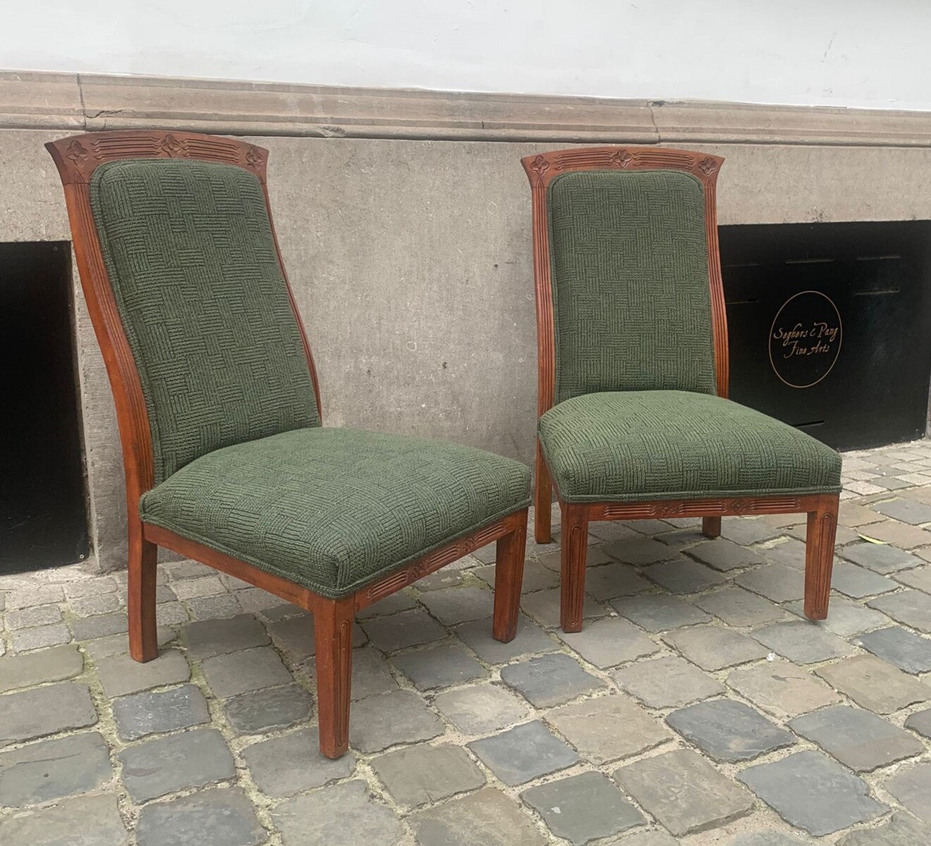 Pair of art nouveau low chairs