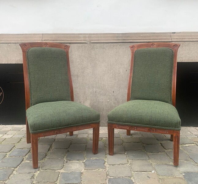 Pair of art nouveau low chairs