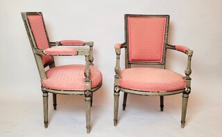 Pair of directorial armchairs - patina in green tones