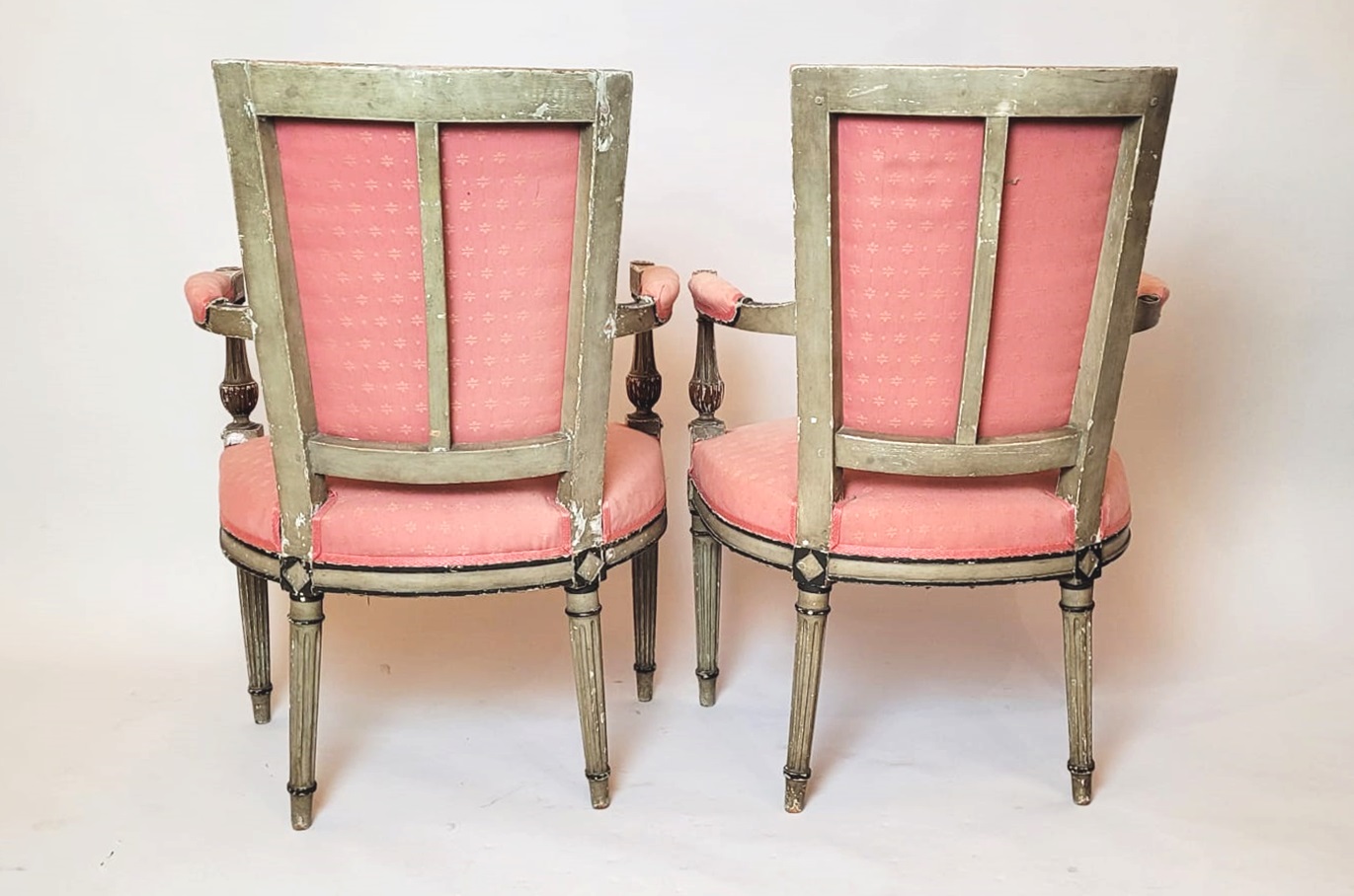 Pair of directorial armchairs - patina in green tones