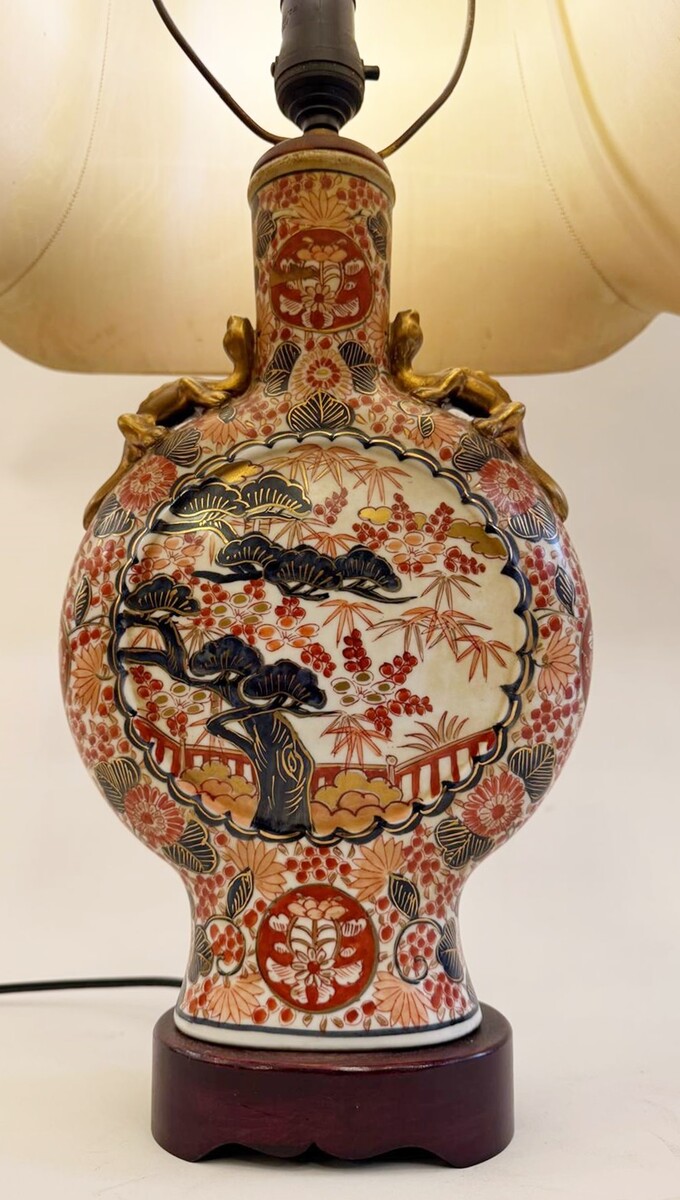 Pair Of Lamps, Antique Imari Vases. 