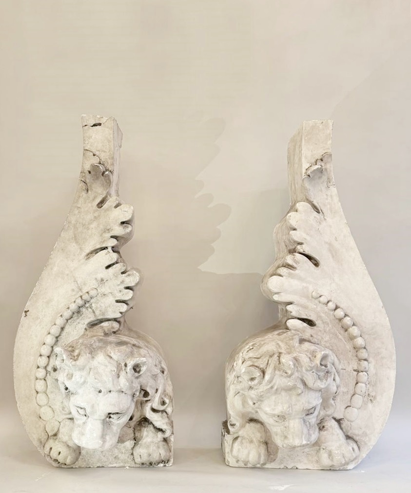 Pair Of Large Architectural Elements, Plaster 19th Century 