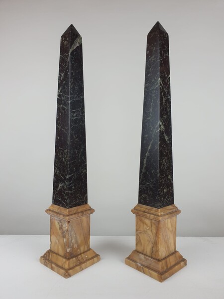 Pair of marble obelisks, late 19th