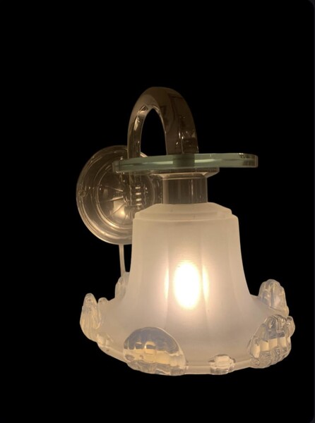 Pair of opalescent glass wall lights from Ezam, 1940s