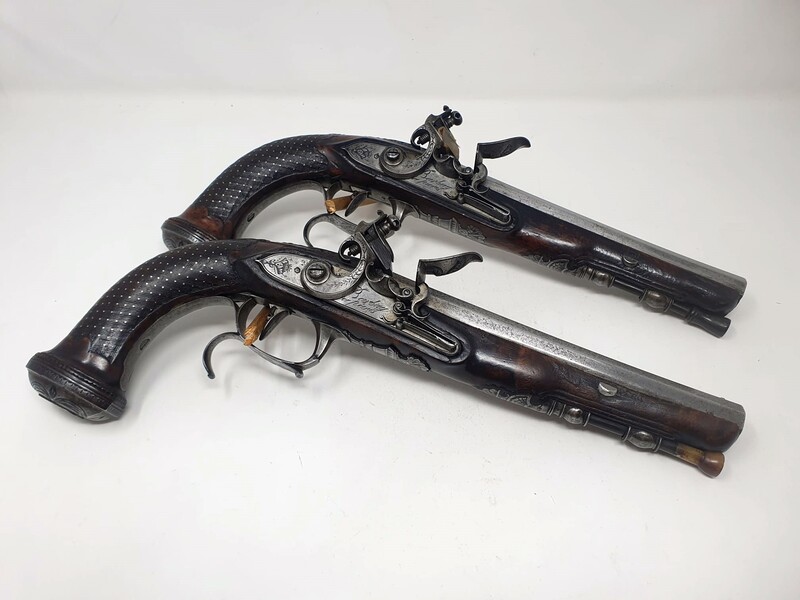 Pair of senior officer flintlocks - 1st empire (signed)