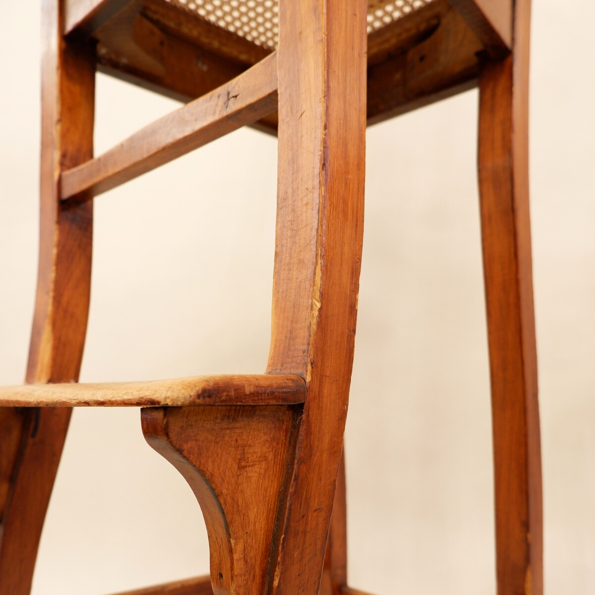 Pair of wood and cane croupier chairs - circa 1940