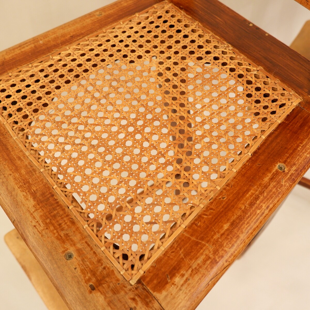 Pair of wood and cane croupier chairs - circa 1940