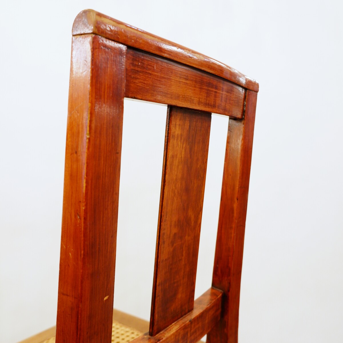 Pair of wood and cane croupier chairs - circa 1940