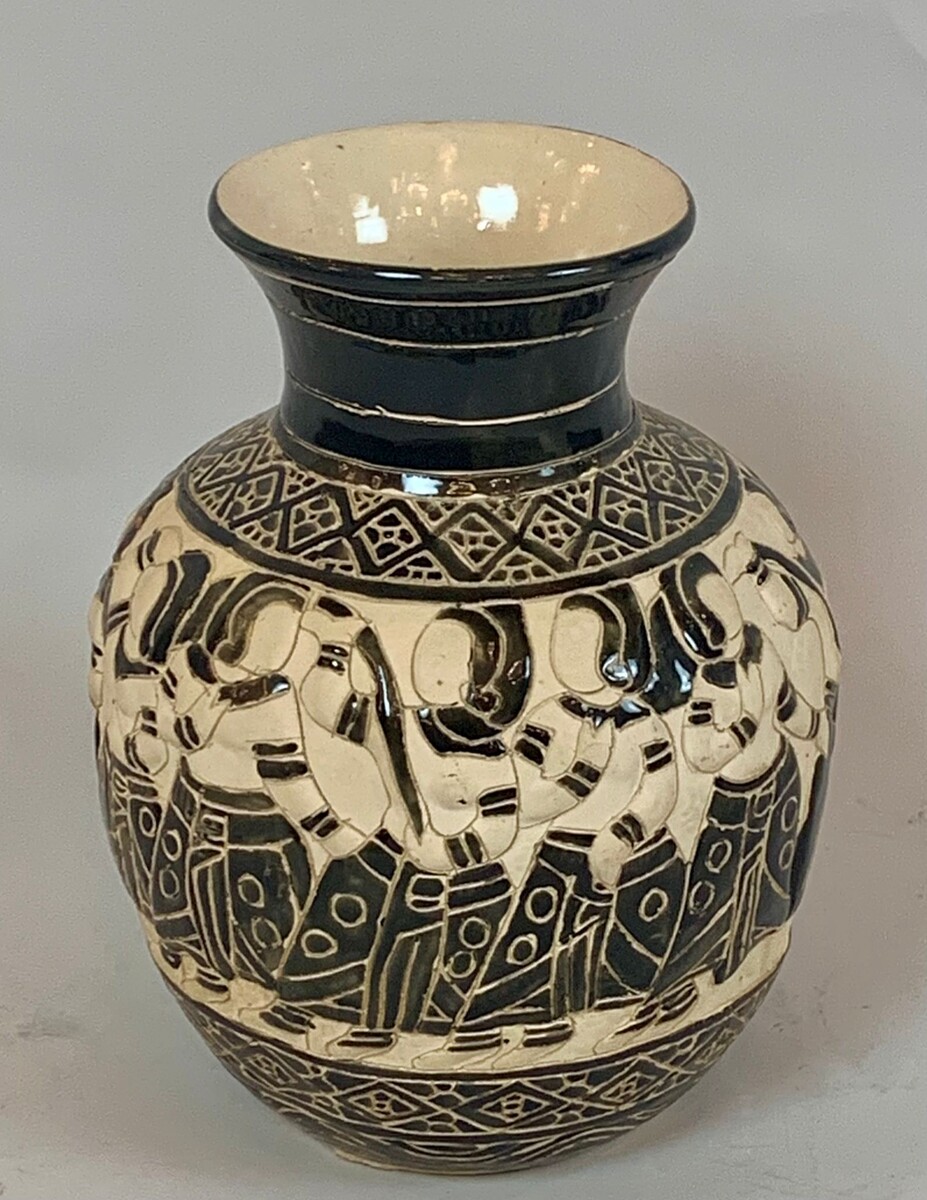 Partly glazed ceramic vase - Vietnam - circa 1930